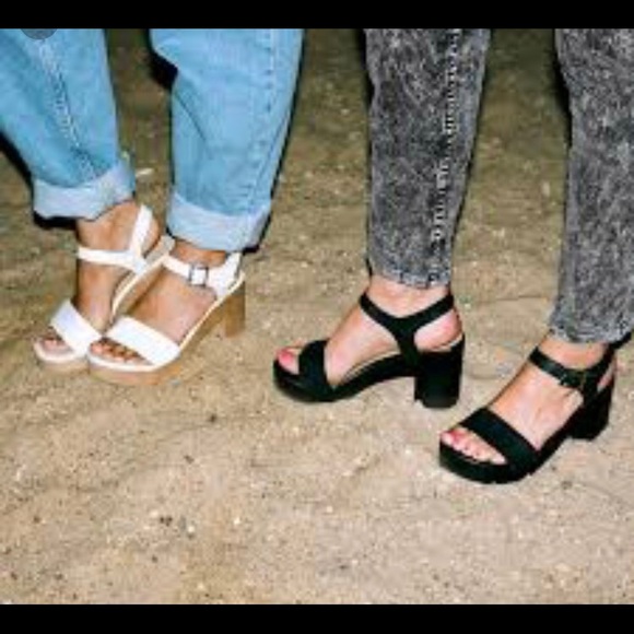 american apparel wooden heel sandal